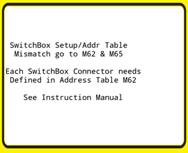 Cable Mismatch Error Screen